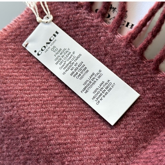 NWT COACH women's scarf 100%  wool - Picture 3 of 6